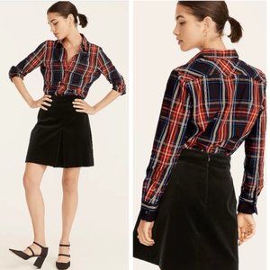 NWT J.Crew Slim-fit stretch cotton poplin shirt in Stewart tartan - PETITE
